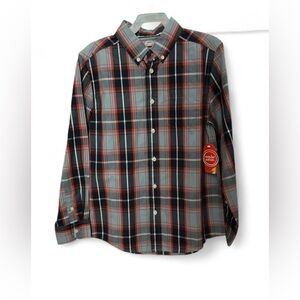 Wonder Nation Red and Blue Plaid Button Down Shirt
